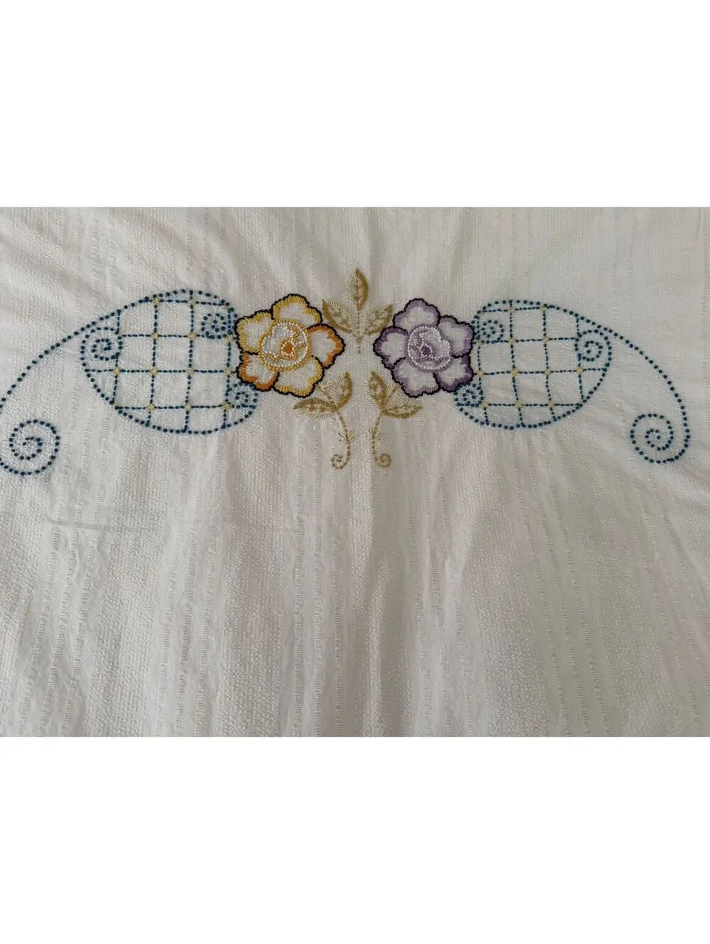 Vintage Floral Chenille Bedspread Fringe Twin